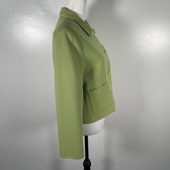 Samantha Taylor Wool Green Collared Button Front Long Sleeve Blazer Jacket 6P - Picture 13 of 16